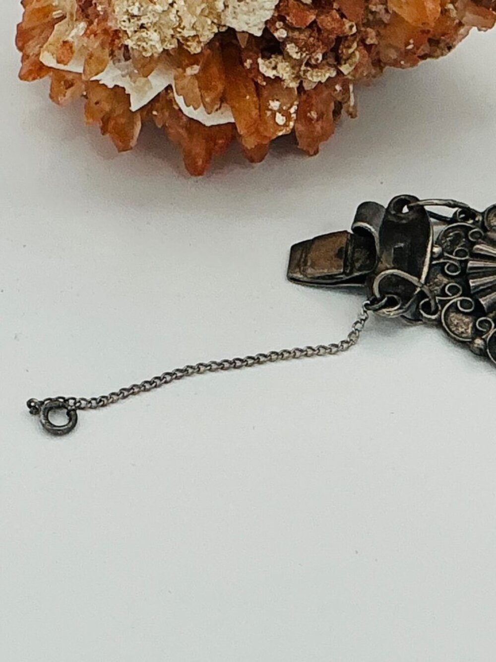 Vintage Mexico Sterling Floral Panel Bracelet R194 - Picture 2 of 2